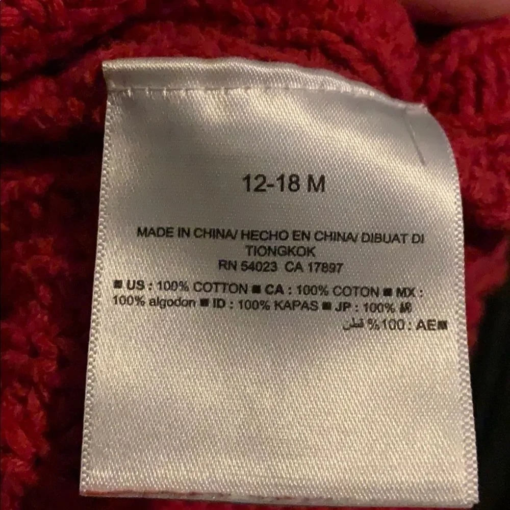 Old Navy 12-18M Red Sweater